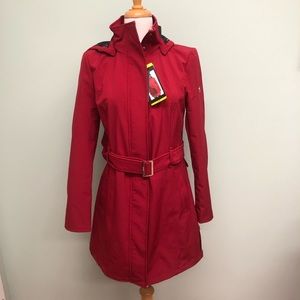 Calvin Klein | Women’s Trench Coat with Belt | Red